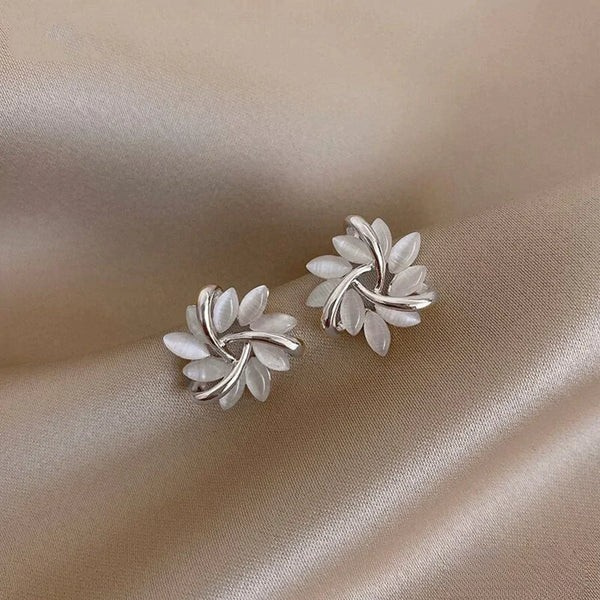 Sienna™ | Elegant Opal Petal Hoop Earrings