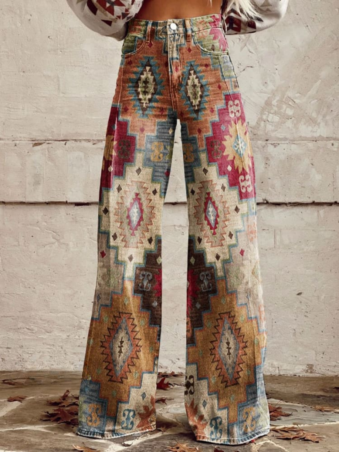 Sara | Vintage Bohemian Wide-Leg Pants