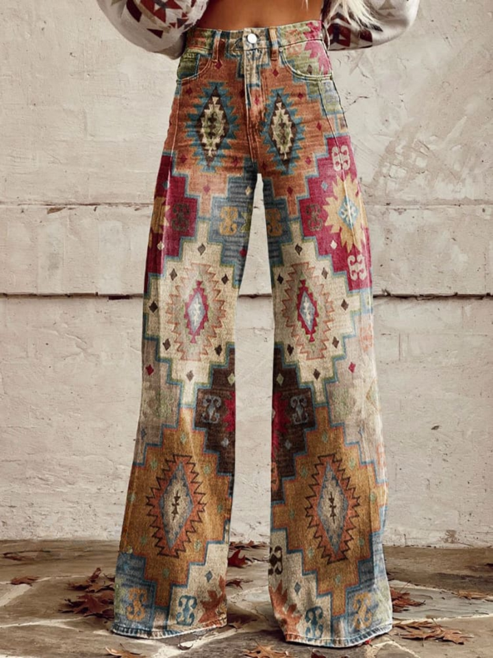 Sara | Vintage Bohemian Wide-Leg Pants