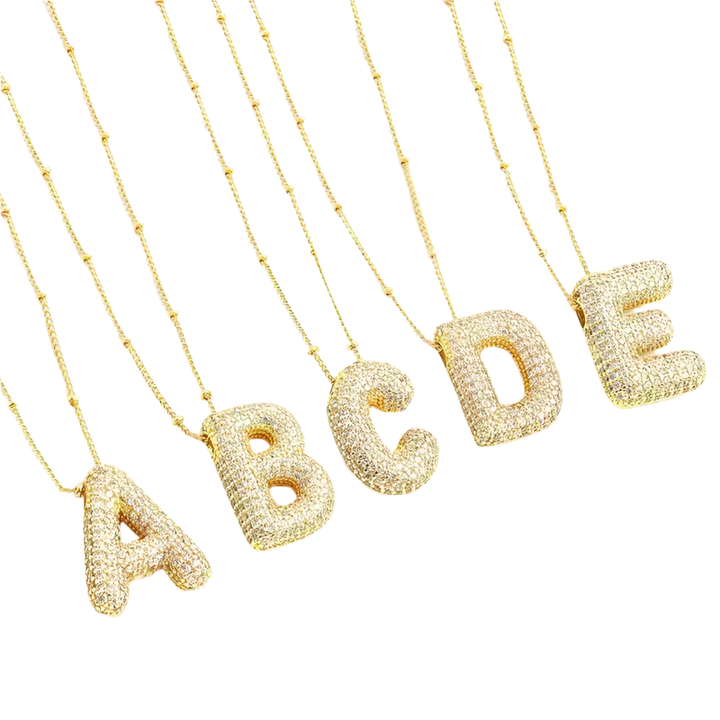 BubbleNote™ | Gold Initial Letter Necklace Set