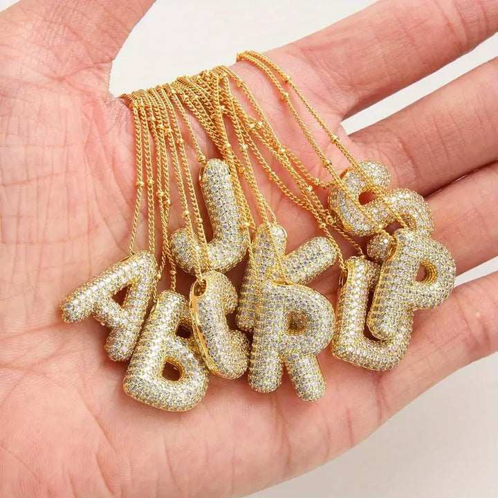 BubbleNote™ | Gold Initial Letter Necklace Set