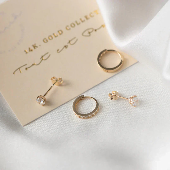 Brillane™ | Gold Stone Earring Set