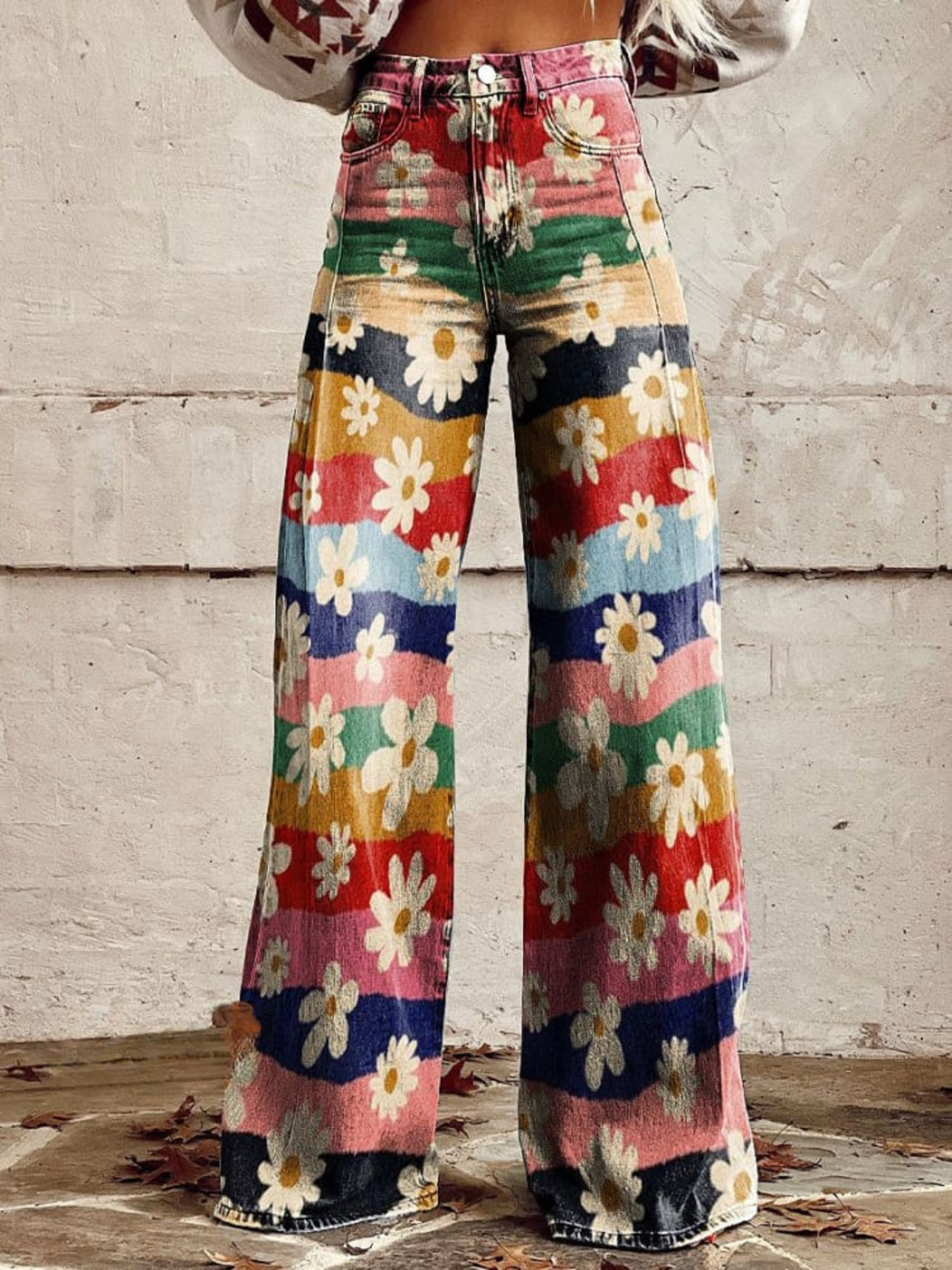 Katherine | Retro Wide Leg Floral Pants