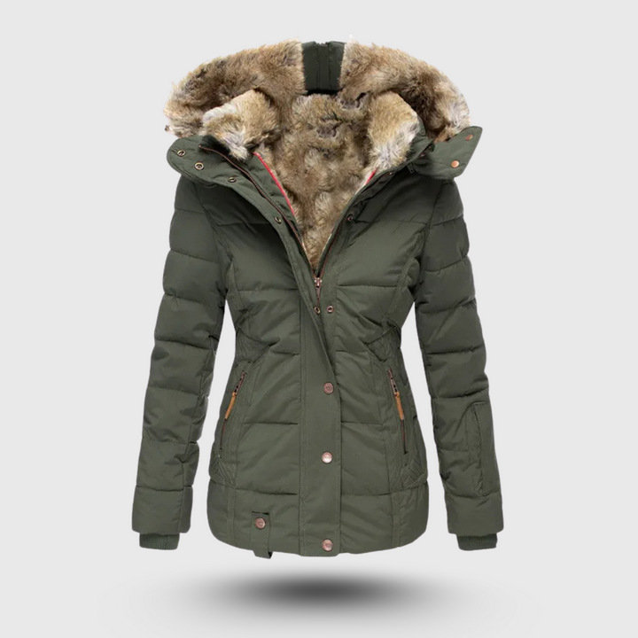 Hanne™ – Winter Jacket with Plush Collar and Slim Fit