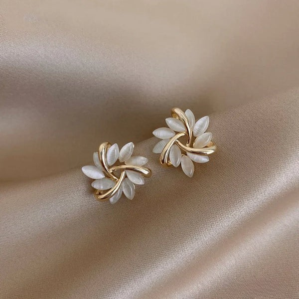 Sienna™ | Elegant Opal Petal Hoop Earrings