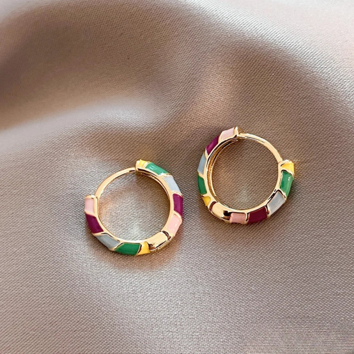 Aurelia™ | Enamel Gold Earrings for Women