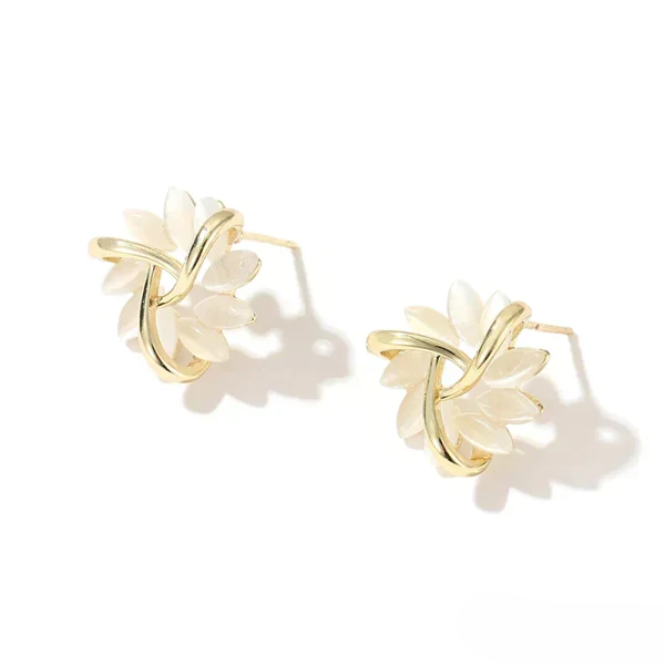 Sienna™ | Elegant Opal Petal Hoop Earrings