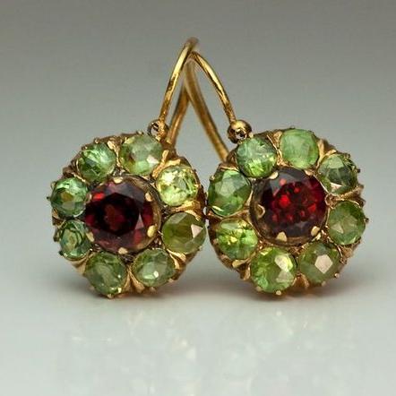 Grella™ | Green and Red Crystal Earrings