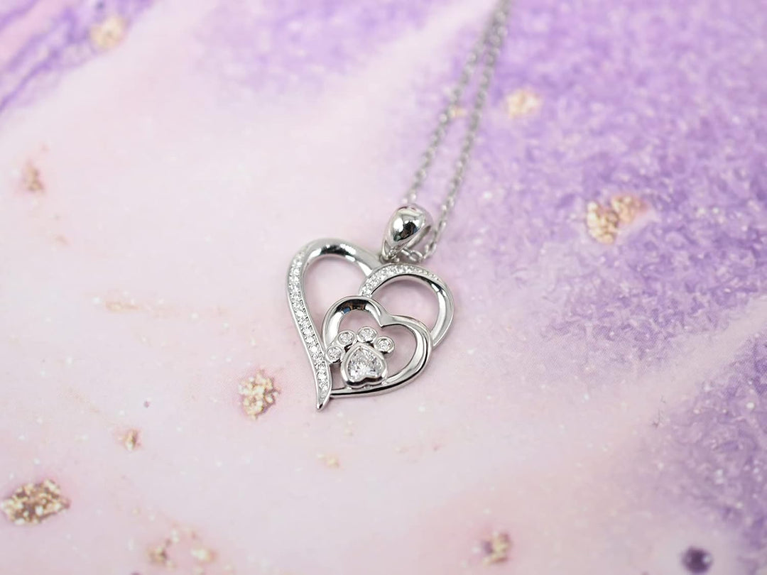 Inolt™ | Paw and Heart Necklace in Silver