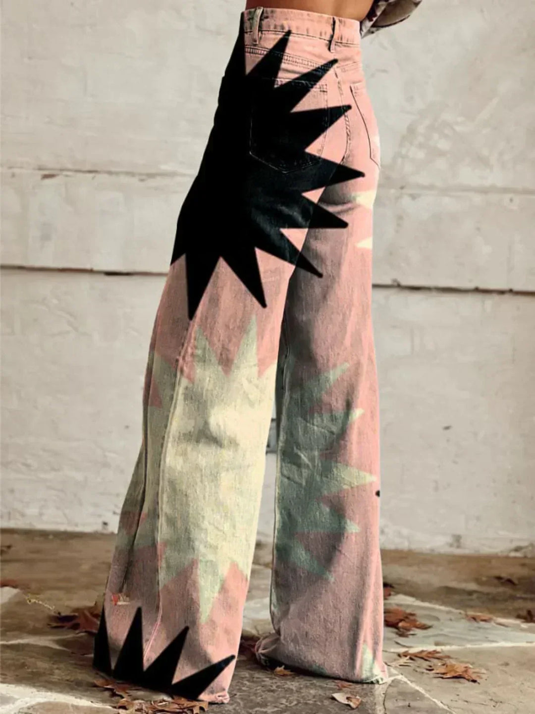 Angel | Wide Leg Pants with Geometric Design