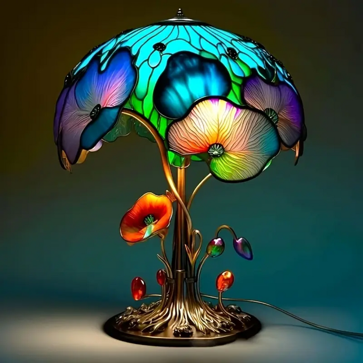 Boho Chic Mushroom Floral Lamp
