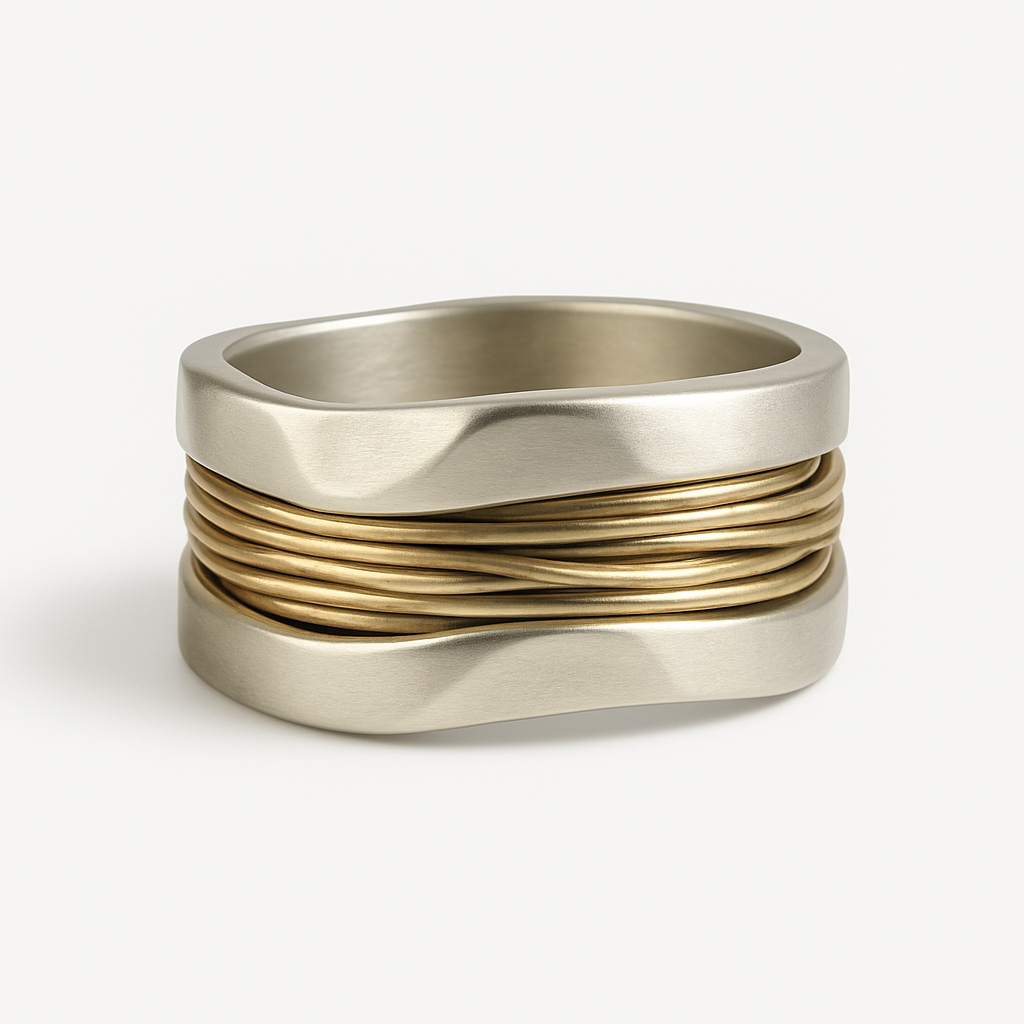 Sofia™ | Silver and Gold Wire Ring for Women