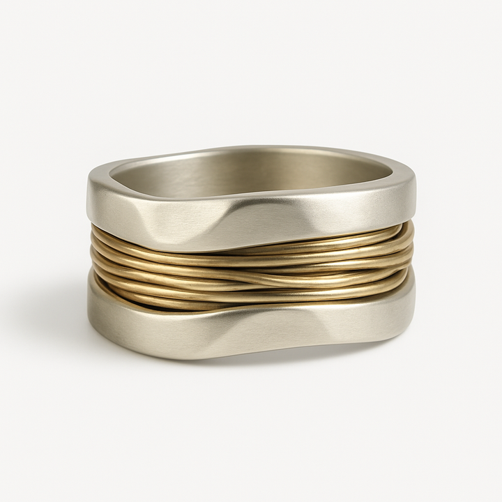 Sofia™ | Silver and Gold Wire Ring for Women