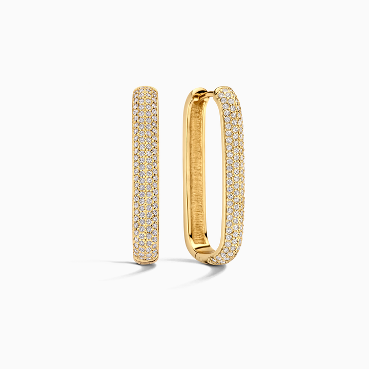 Icona™ | Large Hoop Earrings with Pave in Gold