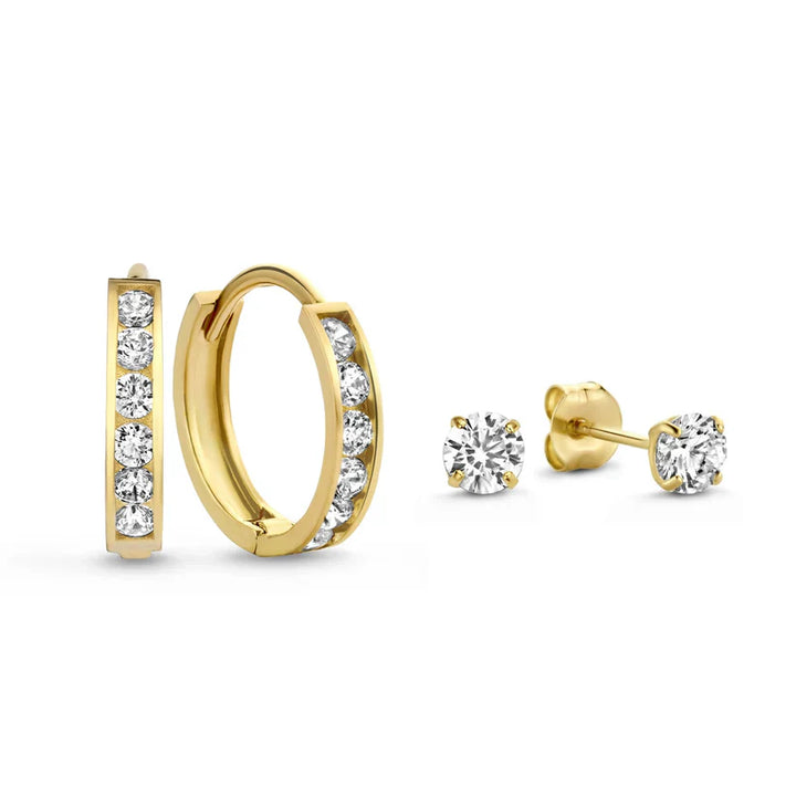 Brillane™ | Gold Stone Earring Set