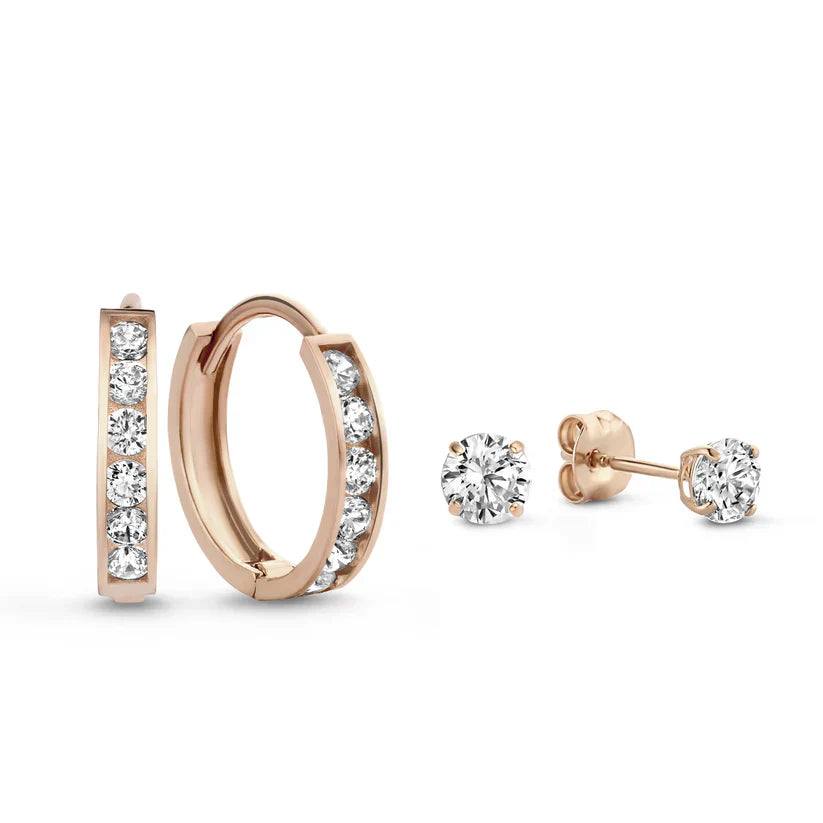 Brillane™ | Gold Stone Earring Set