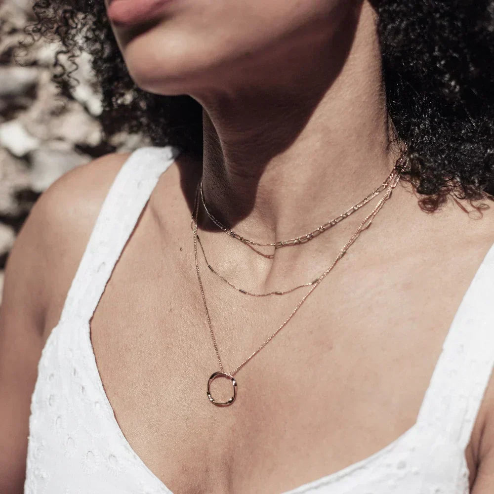 Circa™ | Three-Row Necklace with Open Circle in Gold