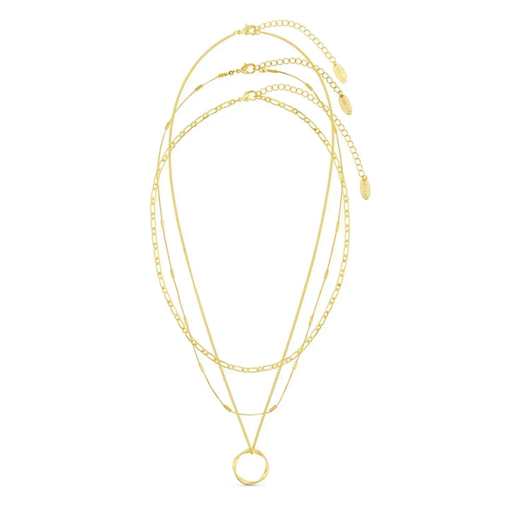 Circa™ | Three-Row Necklace with Open Circle in Gold