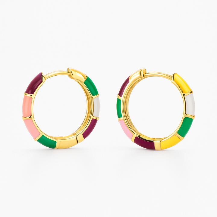 Aurelia™ | Enamel Gold Earrings for Women
