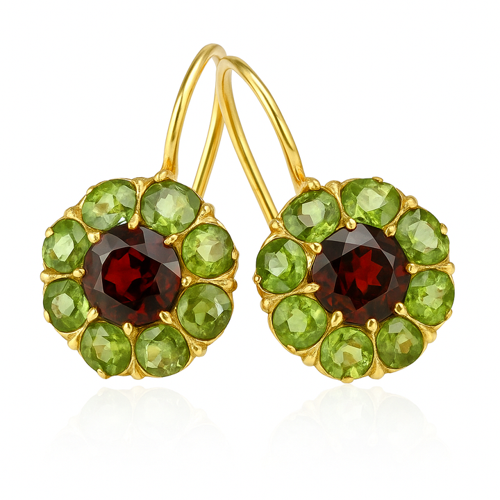 Grella™ | Green and Red Crystal Earrings