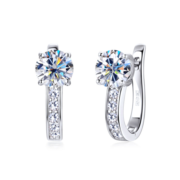 Channel™ | Huggie Earrings with Golden Moissanite
