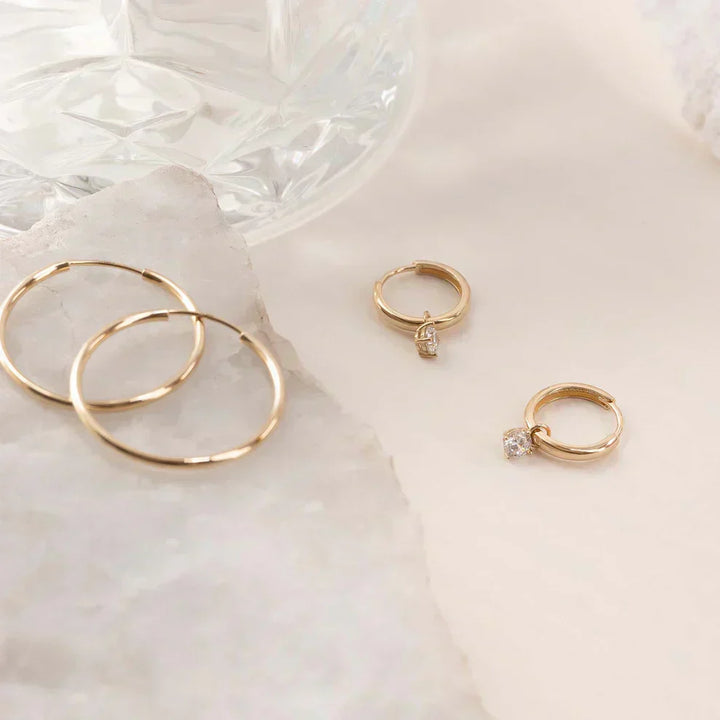 Celeste™ | Gold Stone Hoop Earrings