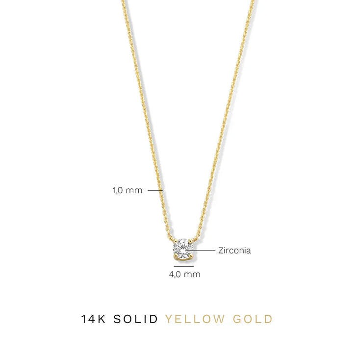 Clea™ | Gold Moissanite Stone Necklace
