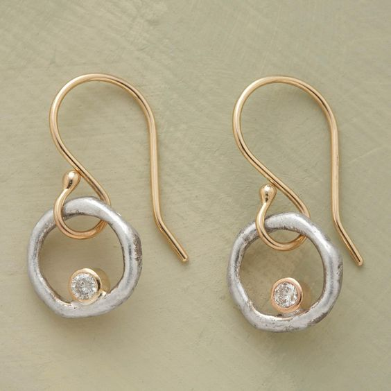 Aurielle™ | Zirconia Earrings in Vintage Gold and Silver