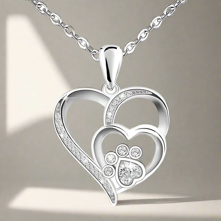 Inolt™ | Paw and Heart Necklace in Silver