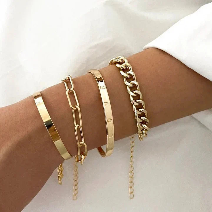 Elan™ | Gold Chain Bracelet Set