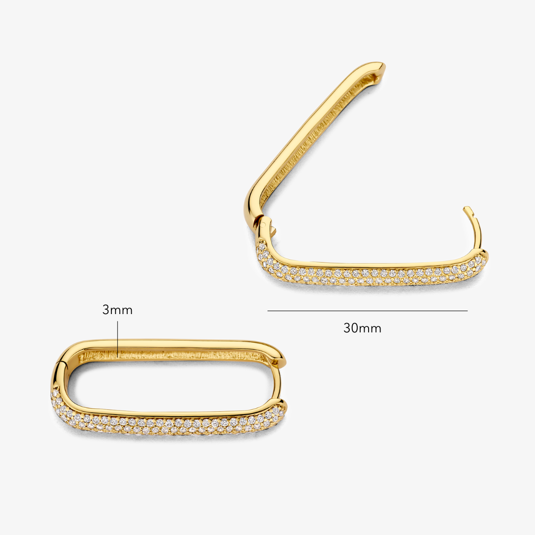 Icona™ | Large Hoop Earrings with Pave in Gold