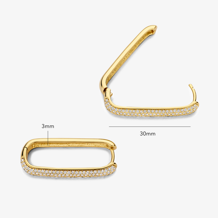 Icona™ | Large Hoop Earrings with Pave in Gold